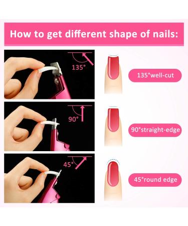 Acrylic Nail Clipper Set with Cuticle Pusher, Cleaner, and Files - Manicure Tools for Artificial Nails (Black/Purple) - Buy Online on GoSupps.com