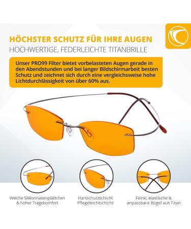 PRiSMA LiNDAU PRO99 Blue Light Filter Glasses - 99% Blue Light Protection | L709 01 Pro99 - Buy Online on GoSupps.com