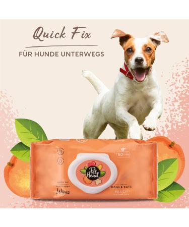 PET Head Nursing Towels for Dogs & Cats | 80 Count Quick Fix Peach Fragrance Hypoallergenic & Vegan | Refresh Your Pet Easily! - Buy Online on GoSupps.com
