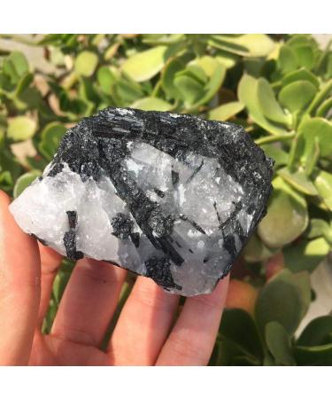 Natural Crystal Rough Natural Black Tourmaline with Quartz raw Crystals Natural Stones and Minerals Rough Black Tourmaline Specimen Reiki Stones - Buy Online on GoSupps.com