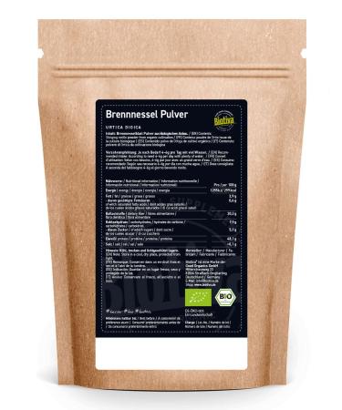 Buy Organic Nettle Leaf Powder 100g - 100% Pure Ground Nettle Leaves - Biotiva - International Shipping Available - Buy Online on GoSupps.com