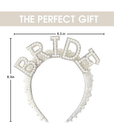 Pearl Bride Headband - Bachelorette Party Decorations & Veil Hairband - Buy Online on GoSupps.com