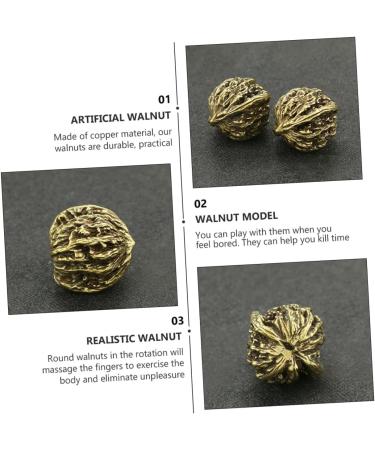 Ibasenice Copper Walnut Massage Balls - Manual Foot & Body Massager | Chinese Massage Balls for Relaxation & Exercise - Buy Online on GoSupps.com