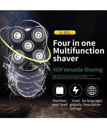 Head Shavers for Bald Men - 5-Blade Electric Shaver Set with USB Charging | Multi-Function Styling (Black - Buy Online on GoSupps.com