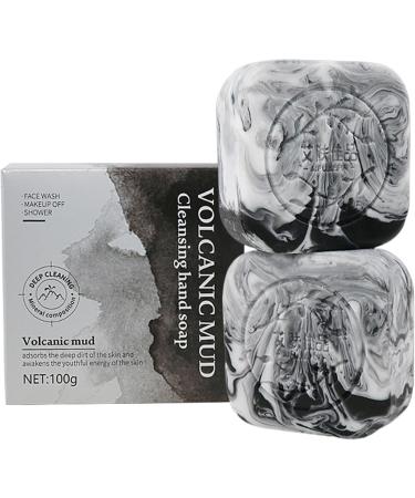 XUEYEGONGJI 2Pcs Charcoal Soap 100g Volcanic Clay Face Soap For Acne Natural Ingredients Black Soap Charcoal Soap Bar Oil Control Mostuizer Face Soap For Acne - Buy Online on GoSupps.com