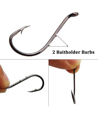 120pcs Octopus Fishing Hooks | Barbed Baitholder Hooks | High Carbon Steel | Circle Jig Fish Hooks | Freshwater Saltwater | Sizes 8-6/0 - Buy Online on GoSupps.com