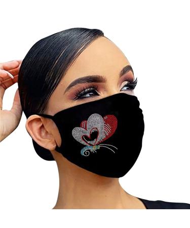 Comfortable Windproof Balacava Cute Sweet Heart Shapes On Blurry Background Romantic Love Valentines Day Printed Facial decorations for adult