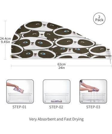 Buy Panda Baby Pattern Quick Dry Hair Cap Set | 2-Piece Super Absorbent Towel & Button Headband - Buy Online on GoSupps.com