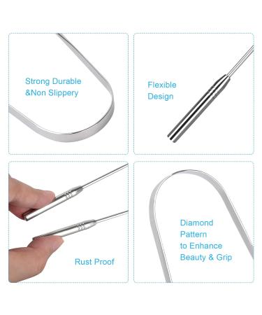 Stainless Steel Tongue Scraper Cleaner 2-Pack - BPA-Free Metal Tongue Scrapers for Adults & Kids - Improve Dental Hygiene & Cure Bad Breath - Buy Online on GoSupps.com