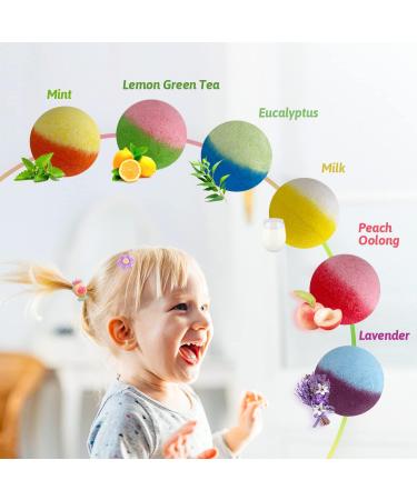 Bath Bombs for Kids 12+1 Bath Bombs with Girls Hair Ties Inside Bonus1 Funny Squeaking Toy Organic Colorful Bubble Bath for Kids Safe Tin Box Bath Bombs for Girls Gift Set for Birthday Party - Buy Online on GoSupps.com