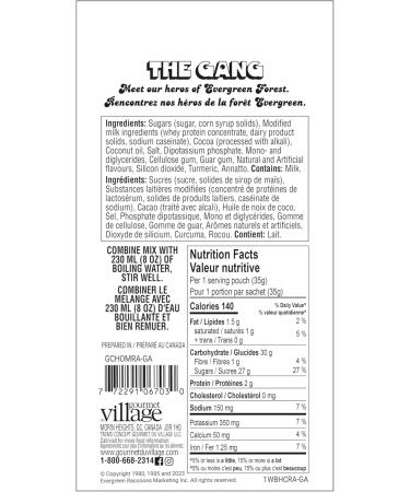 Gourmet du Village The Raccoons Gang Maple Flavored Hot chocolate mix 35g single serve pouch by Gourmet du Village - Buy Online on GoSupps.com
