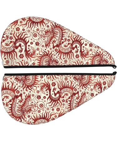 Quick-Dry Hair Towel Wrap with Button - Turbo Drying Towel Turban for Effortless Hair Care (Dragons1 - Buy Online on GoSupps.com