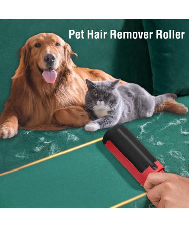 71Nmly Pet Hair Remover Roller - Reusable Lint Roller for Cat and Dog Hair Removal - Furniture & Carpet Hair Remover Brush - Red - Buy Online on GoSupps.com