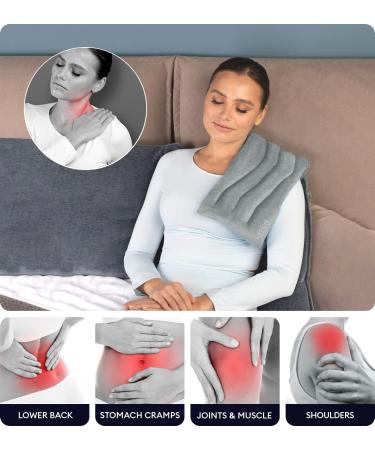 GENIANI Microwavable Heating Pad for Cramps - Hot and Cold Therapy for Neck, Shoulders, Knee, Muscles, Joints, and Back Pain - Cordless, 8x17 in, Space Gray - Buy Online on GoSupps.com