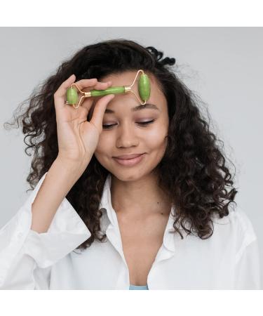 Retoo Jade Roller Massage - Natural Anti-Aging Face Roller for Eye Puffiness & Facial Massage | Tapered Green Face & Neck Roller - Buy Online on GoSupps.com