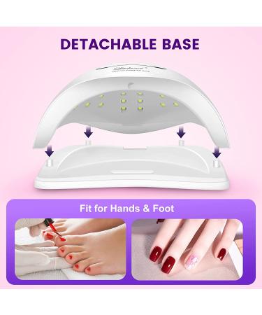 150W UV Gel Nail Lamp with 4 Timers - Professional LED Nail Dryer for Gel Polish, Toe Nails - White - Buy Online on GoSupps.com