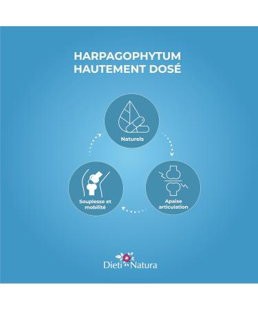 DIETI NATURA - Harpagophytum EXTRA Fort - Painful Joints - Mobility & Flexibility - Non-GMO Gluten & Lactose Free - Made in France - 90 Capsules - Buy Online on GoSupps.com