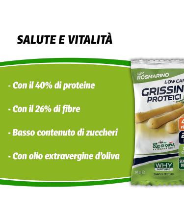  WHY NATURE WHY NATURE LOW CARB PROTEIN GRISSINI - Gluten-Free Protein Snack - Protein Snack - Rosemary Flavor - 30g - Buy Online on GoSupps.com