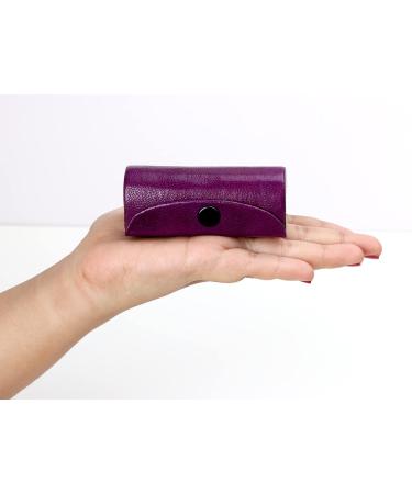 CHERKRAFT Premium Soft Leather Purple Lipstick Case with Mirror - Handbag Organizer and Lipstick Holder - Buy Online on GoSupps.com