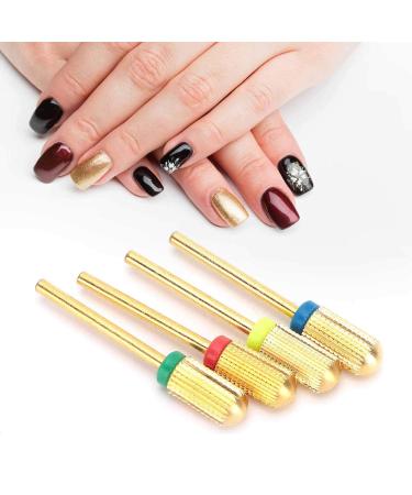 4 Piece Tungsten Alloy Nail Drill Bits Set - Premium Nail Polish Grinding Heads for Salon Quality Results - Buy Online on GoSupps.com