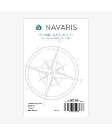 Navaris 5 Gallon Solar Shower Bag - 2X Solar Heating Camping Shower with Head, Hose, and Tap - Ideal for Traveling, Hiking, Backpacking - Buy Online on GoSupps.com