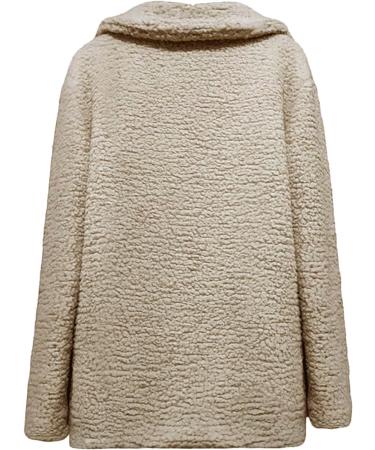 Shop Hanxiulin Oversized Plush Jacket for Women | Warm Windproof Winter Coat | Thick Lined Fleece in Khaki - Sizes Up to 3XL - Buy Online on GoSupps.com