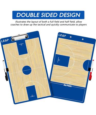 LEAP Coach Board Clipboard Premium Tactical Double-Sided Coach Marker Board with Full & Half Court Dry Erase Marker Board for Basketball Baseball Football Soccer Hockey Lacrosse & Volleyball Coahces Basketball Clipboard - Buy Online on GoSupps.com