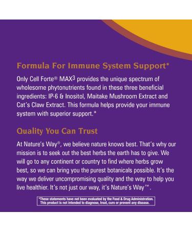 Nature's Way Cell Fort MAX3 IP-6 & Inositol with Maitake & Cat's Claw - 120 VCaps - Buy Online on GoSupps.com