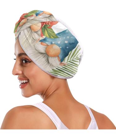 Buy Three Tropical Dwarf Hair Towels 2 Pack | Super Absorbent Quick Dry Hair Turbans for Women & Girls - Buy Online on GoSupps.com
