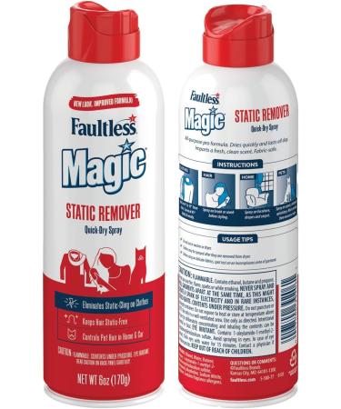 Magic Static Remover Pack of 2 - Anti-Static Spray for Clothes, Furniture & Car - Controls Pet Hair - 6 oz - Buy Online on GoSupps.com
