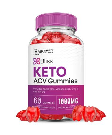 Bliss Keto ACV Gummies Advanced Formula 1000MG Bliss Keto Gummies Apple Cider Vinegar Boost Formulated with Pomegranate Beet Juice Powder B12 Vegan Non GMO 60 Gummys 60 Count (Pack of 1)