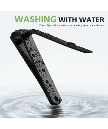 Heavy Duty Straight Blade Nail Clippers for Thick Toenails Professional Stainless Steel Fingernail Toenail Clippers Trimmers - Thick Wide Jaw Toe nail Clippings for Seniors Men & Women (Black) - Buy Online on GoSupps.com