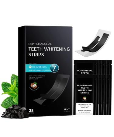 Teeth Whitening Strips, Whiten Strips for Teeth Sensitivity Free, Professional Teeth Whitening Strips kit, 14 Treatments for Teeth whitening, 28 Dental Whitener Strips, Mint Flavor Black