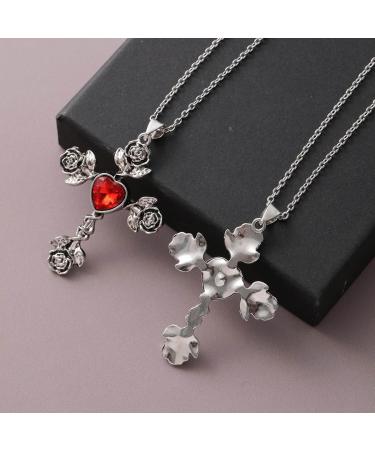 Oralgos Gothic Thorn Rose Cross Necklace - Unique Filigree Jewelry for Elegant Meetings - Buy Online on GoSupps.com