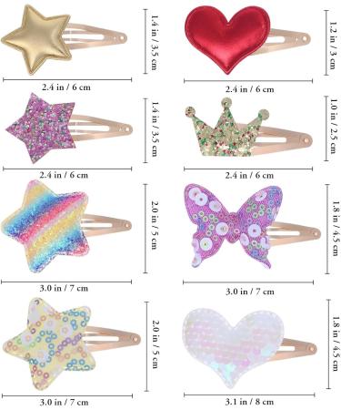 Beaupretty 8 Pairs Hair Clips Girls Glitter Hair Clips Girls Cute Star Hair Clips Crown Butterfly Heart Hair Clips Children - Buy Online on GoSupps.com