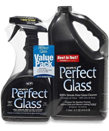 Hope's Perfect Glass Cleaner, Perfect Glass Value Pack: 32 Ounce Spray Bottle and 67.6 Ounce Refill Bottle, Pack of 1 Value Pack (Pack of 1)