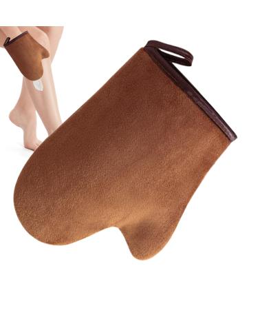 Tanning glove Brown Mite Applicator Reusable Washable Incl Thumb Extra Soft For Face & Body Creams Foam Women Men