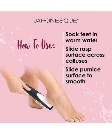 JAPONESQUE Velvet Touch Foot Smoother - Callus Remover and Skin Buffer with Metal Rasp and Pumice - Buy Online on GoSupps.com