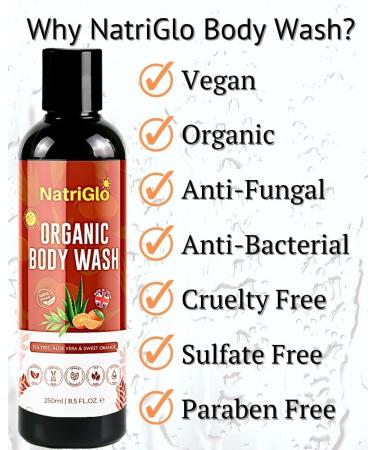 NatriGlo Organic Tea Tree Body Wash for Sensitive Skin Ringworms Itch Body Odour| Natural Body Wash for Dry Skin |Shower Gel for Women & Men - Buy Online on GoSupps.com