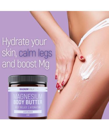Magnum Solace Magnesium Body Butter - Nighttime Magnesium Cream - Lightly Scented (Lavender) - Buy Online on GoSupps.com