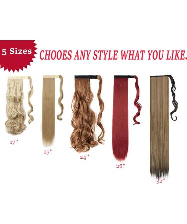 Wrap Around Ponytail Extension | Long Curly Hairpiece for Women | Brown/Black/Blonde 17 Inch - Buy Online on GoSupps.com
