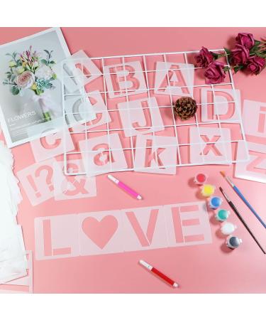 YEAJON 3 Inch Letter Stencils - 66 Pcs Reusable Plastic Alphabet Templates for Painting on Various Surfaces - Ideal for DIY Art Projects - Buy Online on GoSupps.com