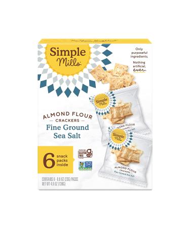 Simple Mills Almond Flour Crackers Snack Packs - Gluten-Free, Vegan, Healthy Snacks - Fine Ground Sea Salt, 4.9oz (Pack of 3) - Buy Online on GoSupps.com