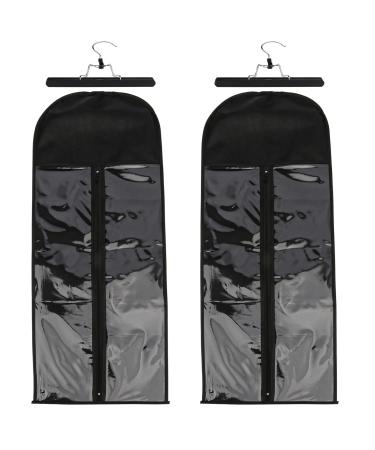 2 PCS Extra Long Hair Extension Storage Bag with Hair Extension Hanger Dust-Proof Wigs Hairpieces Storage Bag Strong Holder Waterproof Portable Suit with Transparent Zip Up Closure (Black) 31.5 Inch Black - Buy Online on GoSupps.com