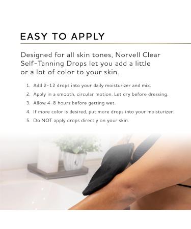 Norvell Clear Self-Tanning Drops - Customizable Bronzing Drops for a Natural Glow - Easy No Color Transfer Self-Tanner - 1 fl oz - Buy Online on GoSupps.com
