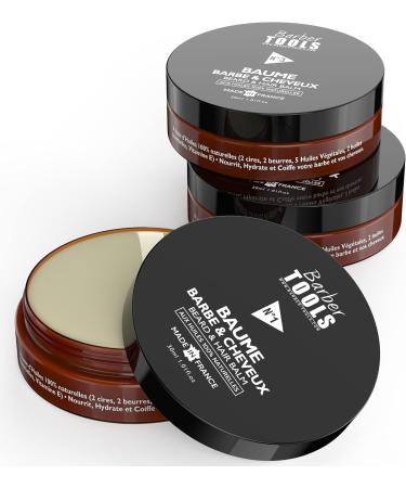 Barber Tools Beard Balm Set N 1/2/3 - 100% Natural Oils, Made in France - Nourishing & Hydrating Formula with Waxes, Butters, and Essential Oils - 3 x 30 ml - Buy Online on GoSupps.com
