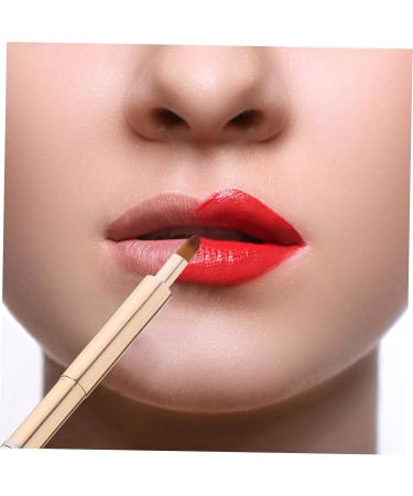 Beavorty Makeup Tools round lip for women makeup brush artificial fiber lipstick applicator smudge stick lipstick lip gloss brush aluminum lip brush lip balm lips applicator 13.40X0.90X0.90CM Golden - Buy Online on GoSupps.com