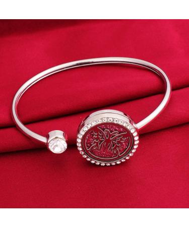 Healifty Crystal Aromatherapy Bracelet | Essential Oil Diffuser Cuff Bangle | Stainless Steel Butterfly Jewelry for Valentine's Day - Buy Online on GoSupps.com