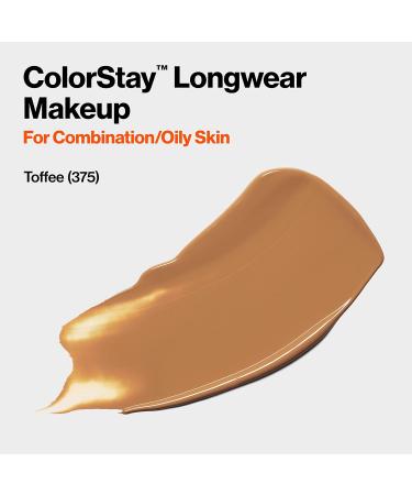 Revlon Colorstay Liquid Foundation Makeup for Combination/Oily Skin SPF 15 - Toffee (375) - 30ml - Matte Finish - Longwear Coverage - Pack of 1 - Buy Online on GoSupps.com
