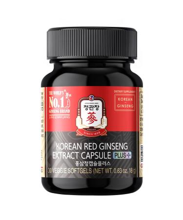 JUNG KWAN JANG Korean Red Ginseng Extract Capsule Plus - All-in-One Energy Support Vegan Supplements - No Caffeine & Non-GMO (30 Capsules)